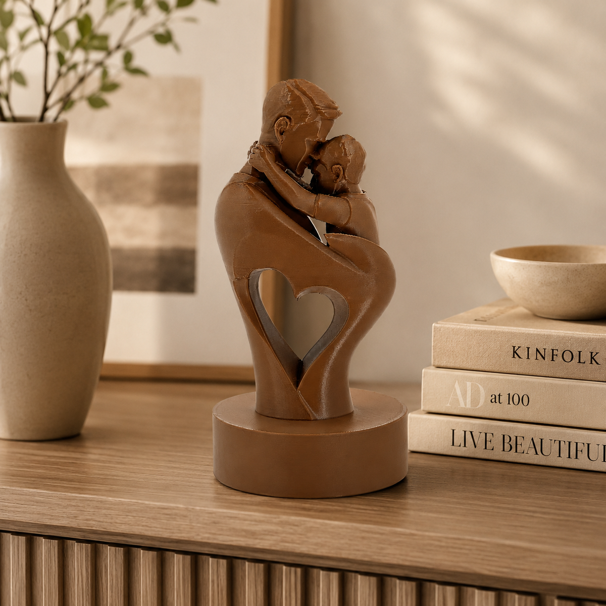 Father & Son Heart Sculpture