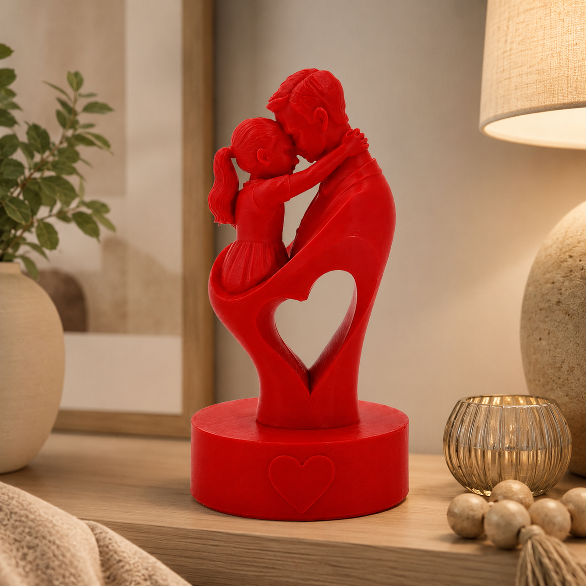 Father & Daughter Heart Sculpture