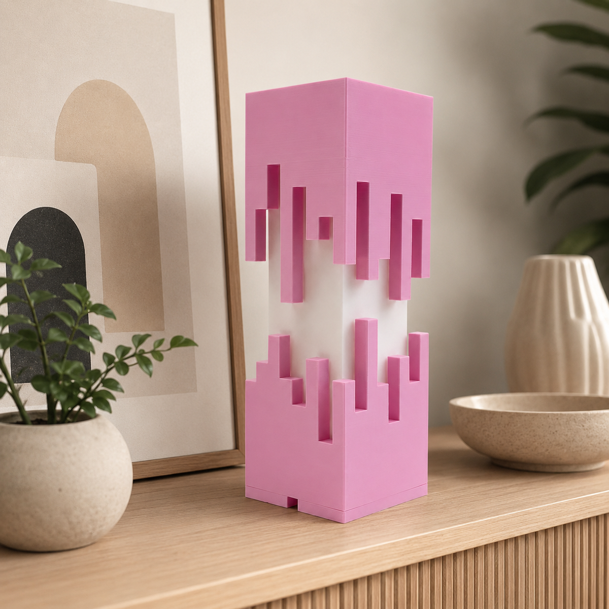 Geometric Pixel Tower LED Lamp