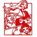 Fantasy Heroine Trio 2D Wall Art