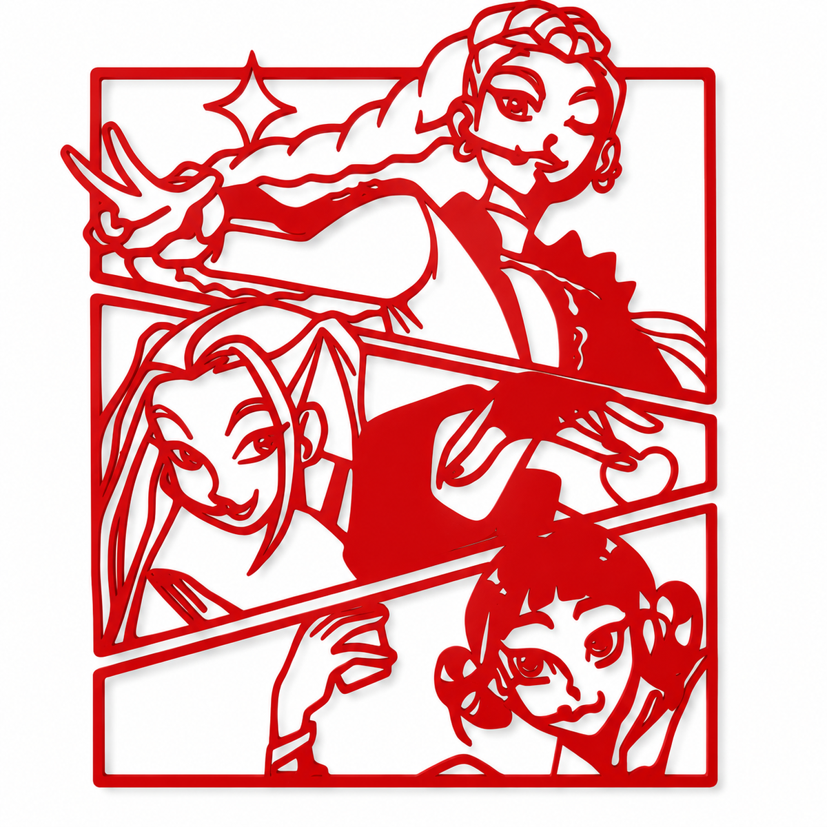 Fantasy Heroine Trio 2D Wall Art