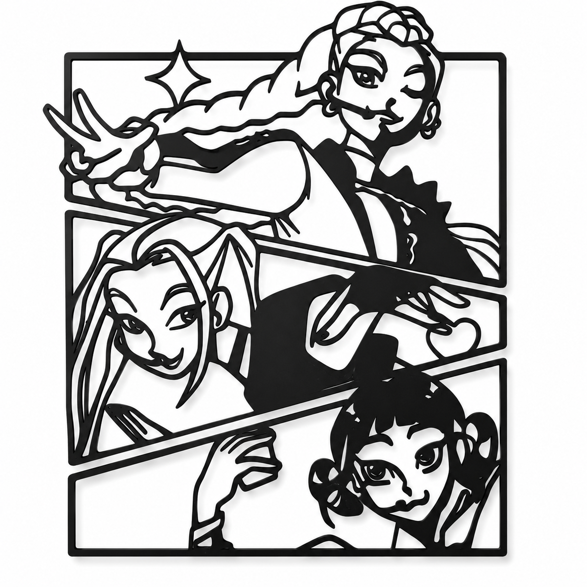 Fantasy Heroine Trio 2D Wall Art