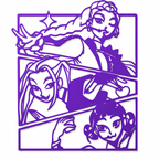 Fantasy Heroine Trio 2D Wall Art