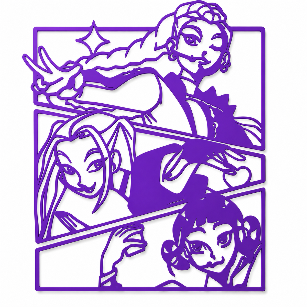 Fantasy Heroine Trio 2D Wall Art