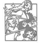 Fantasy Heroine Trio 2D Wall Art