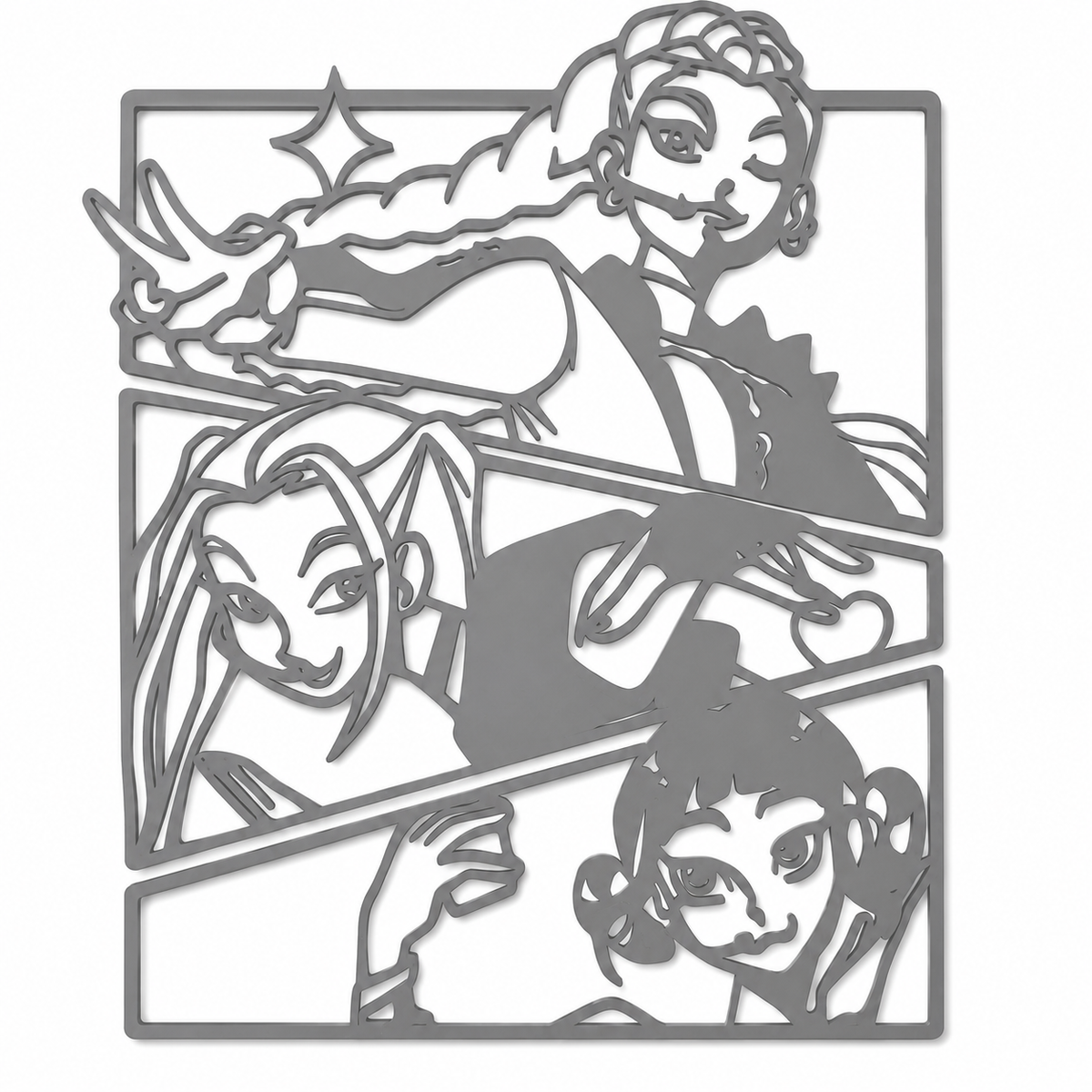 Fantasy Heroine Trio 2D Wall Art