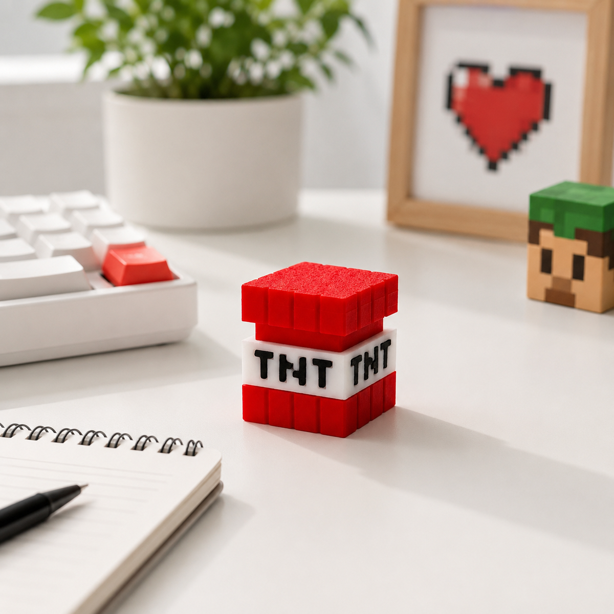 Clickable Minecraft-Inspired TNT Fidget Toy