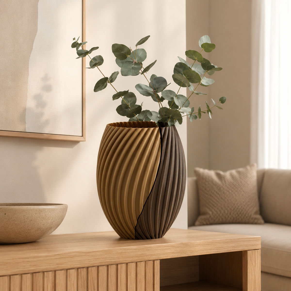 Interlocking Split Twist Vase Set