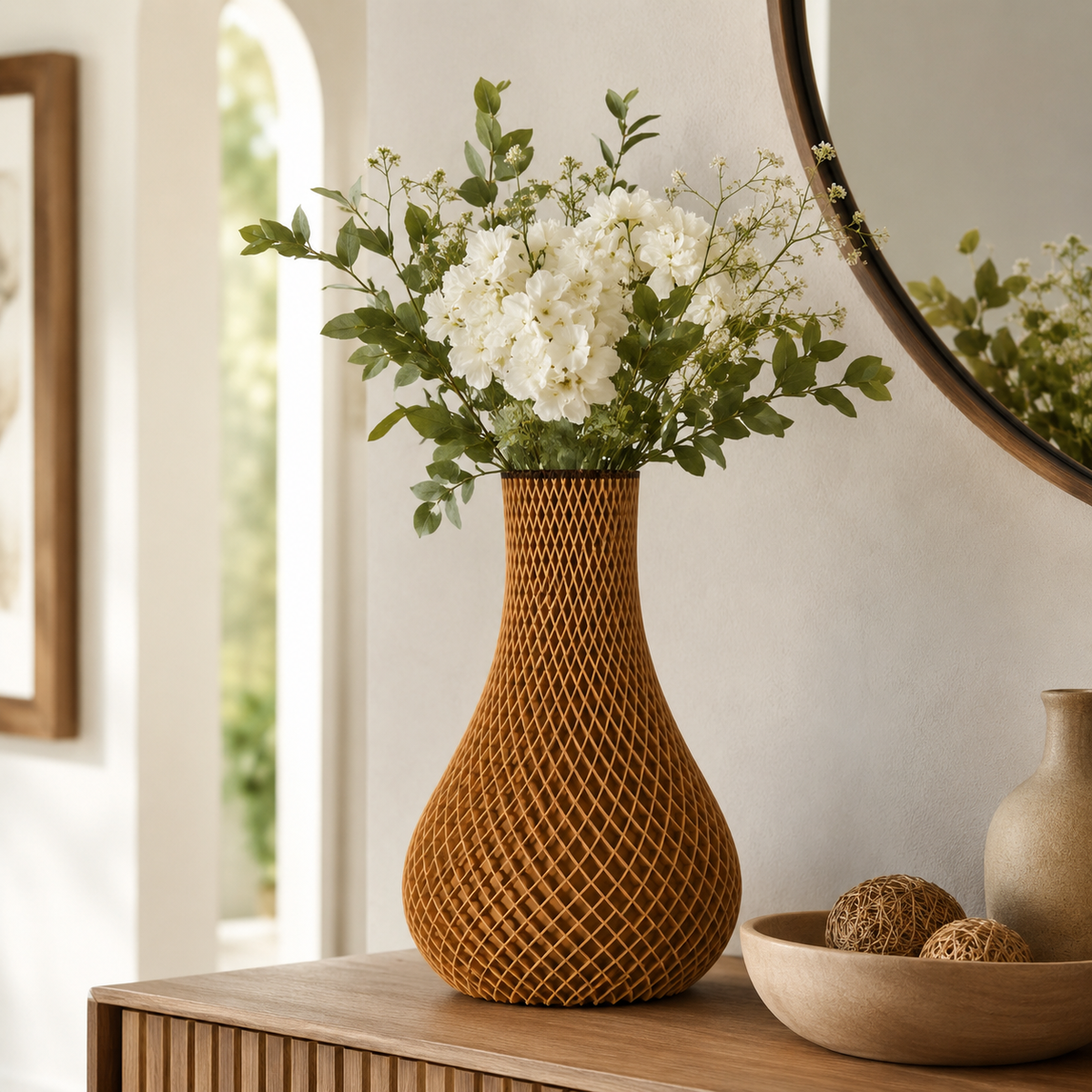 Woven Lattice Decorative Vase