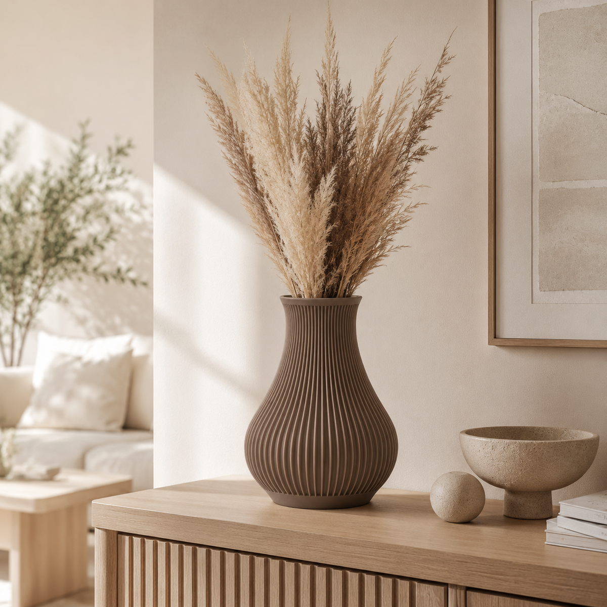 Ribbed Decorative Vase