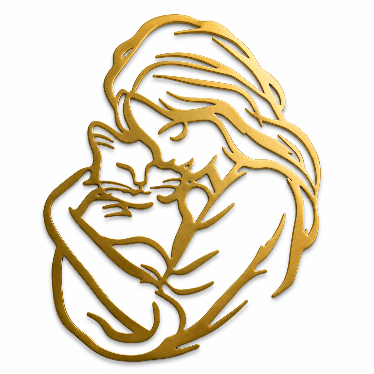 Woman &amp; Cat 2D Wall Art