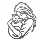 Woman &amp; Cat 2D Wall Art