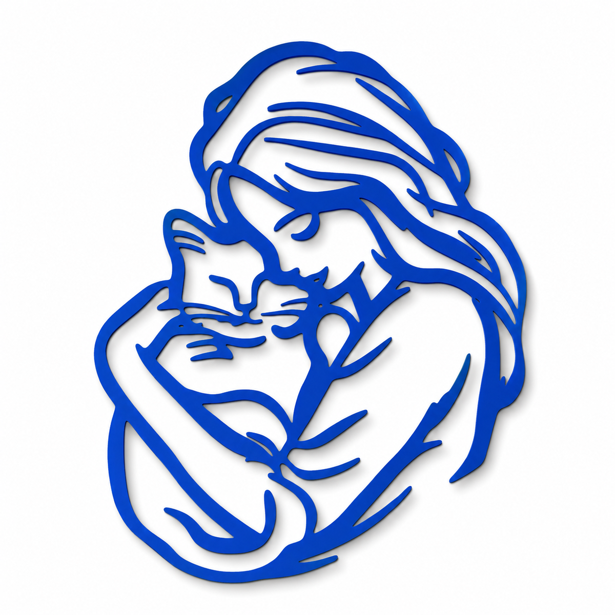 Woman &amp; Cat 2D Wall Art