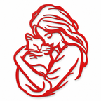 Woman &amp; Cat 2D Wall Art