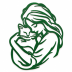 Woman &amp; Cat 2D Wall Art