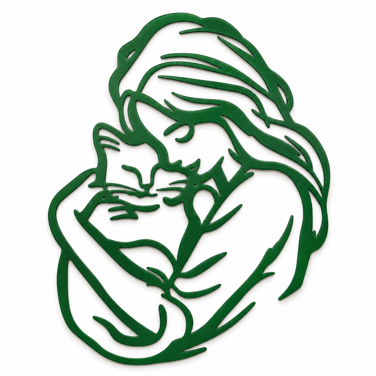 Woman &amp; Cat 2D Wall Art