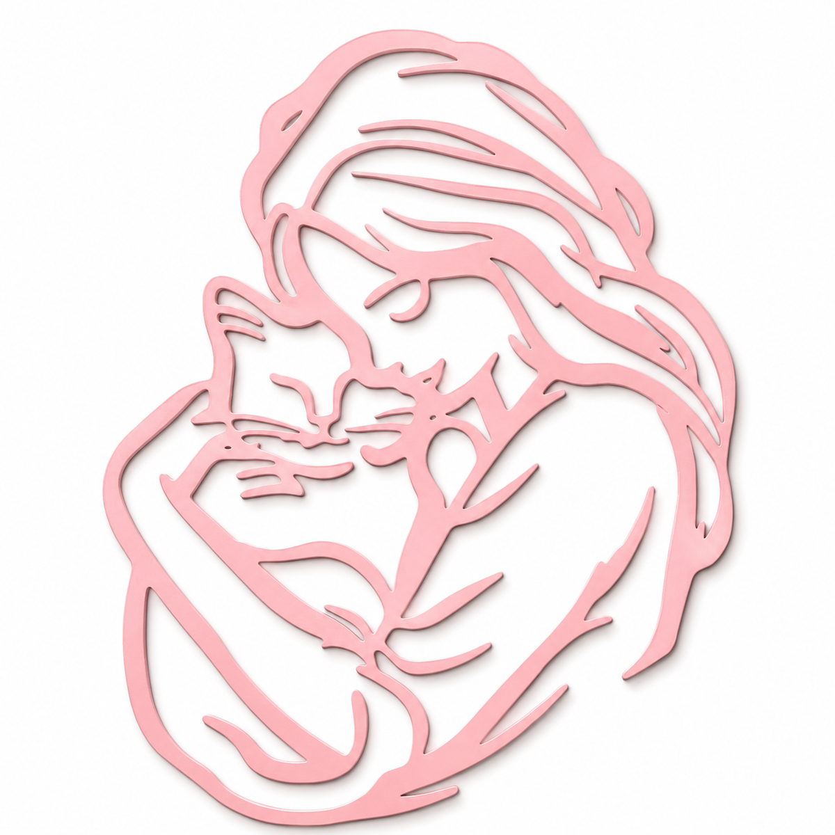 Woman &amp; Cat 2D Wall Art