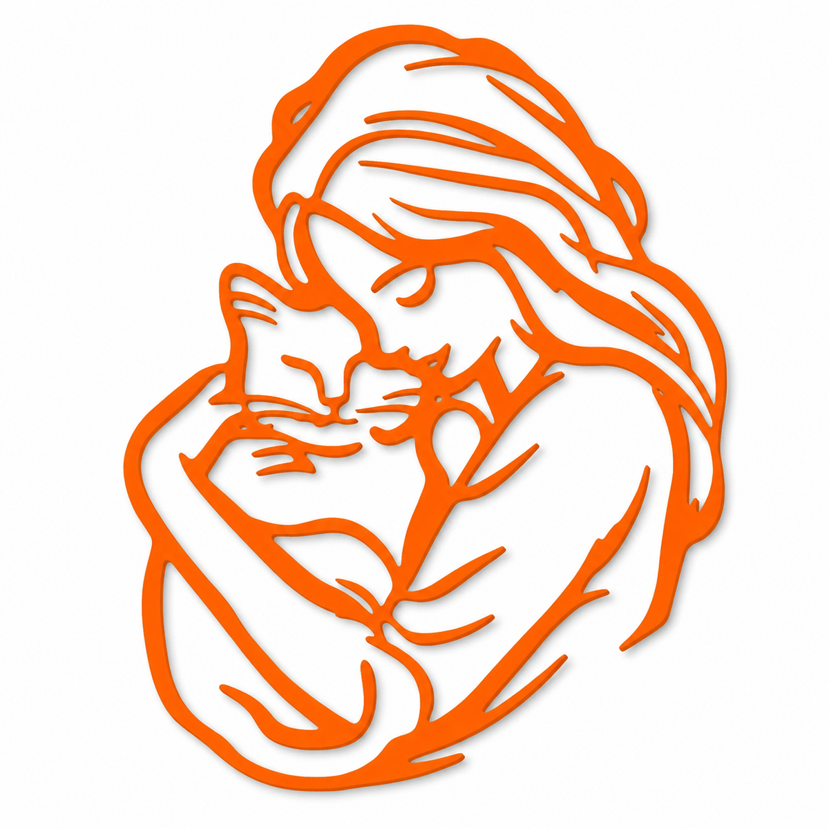 Woman &amp; Cat 2D Wall Art