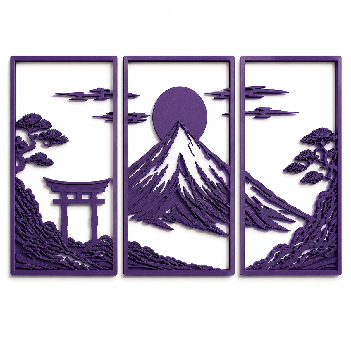 Japanese Mountain Wall Decor Set