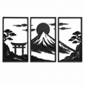 Japanese Mountain Wall Decor Set