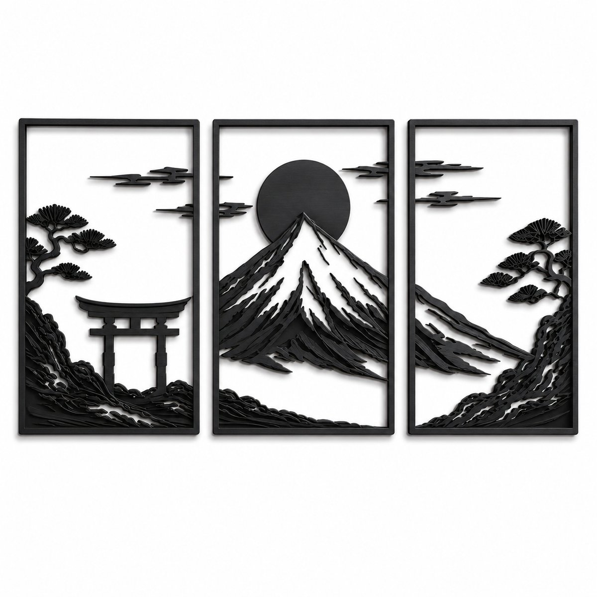 Japanese Mountain Wall Decor Set