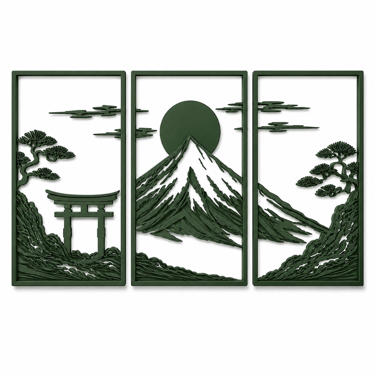 Japanese Mountain Wall Decor Set