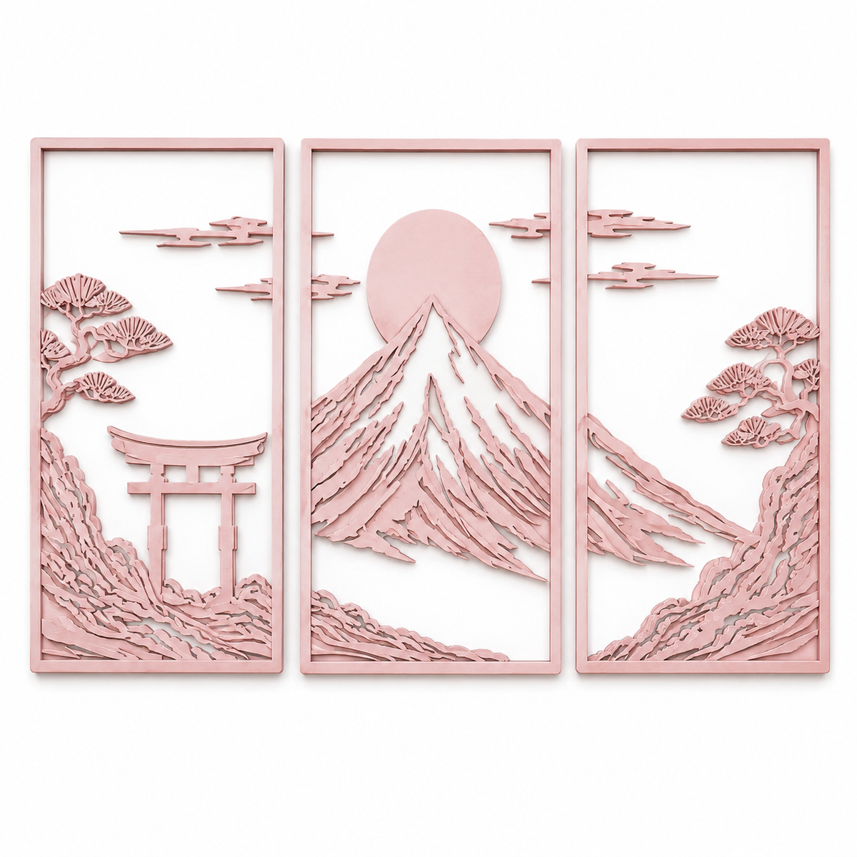 Japanese Mountain Wall Decor Set