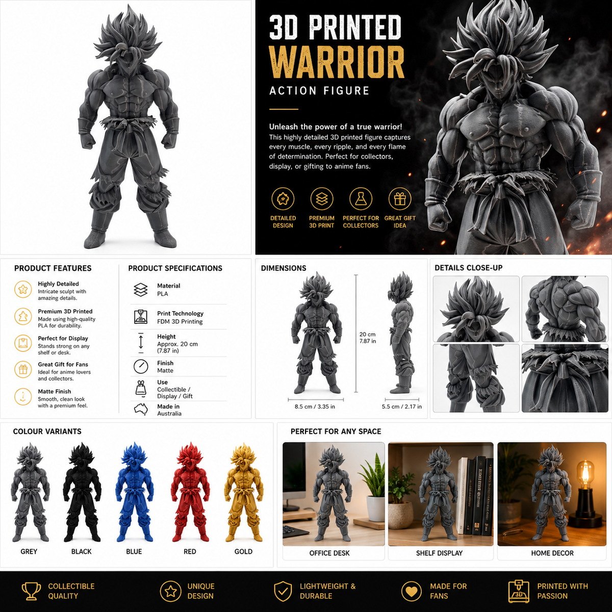GOKU Anime-Inspired Warrior Figurine