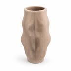 Wavy Ribbed Decorative Vase