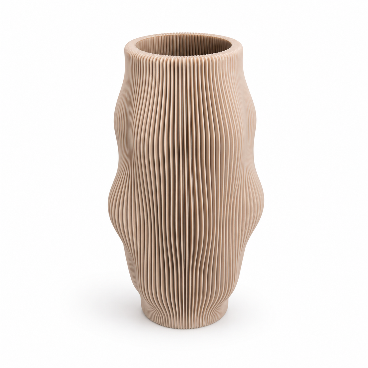 Wavy Ribbed Decorative Vase