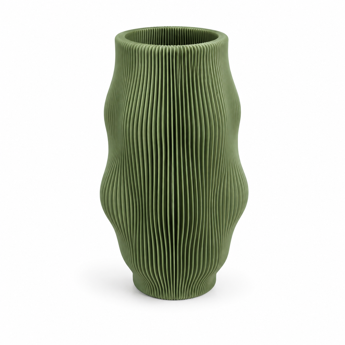 Wavy Ribbed Decorative Vase