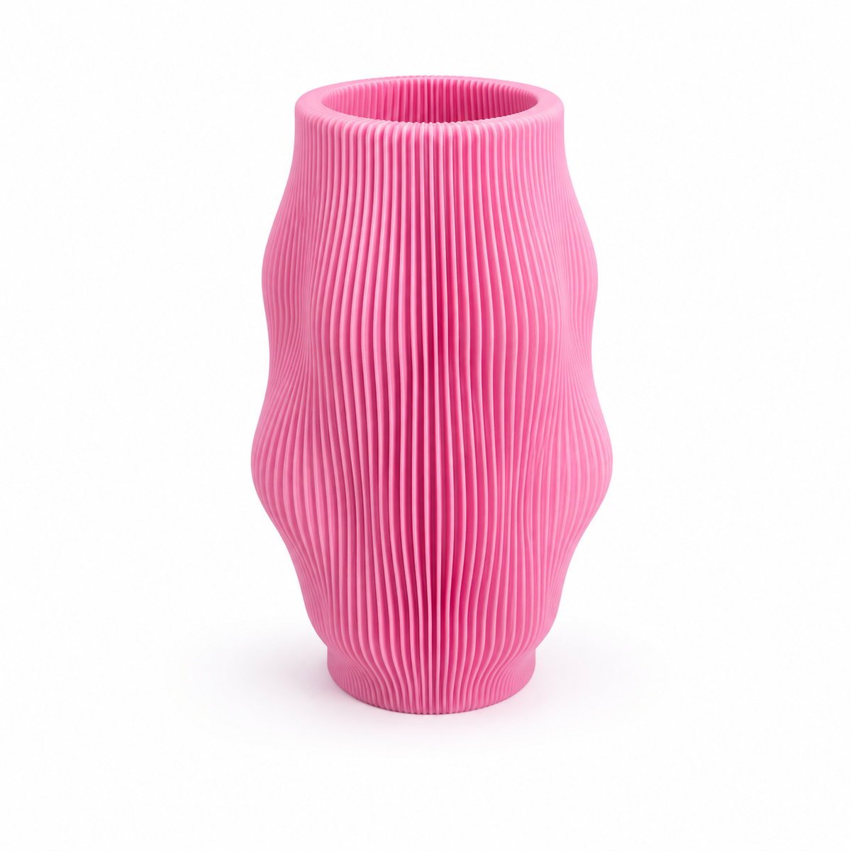 Wavy Ribbed Decorative Vase