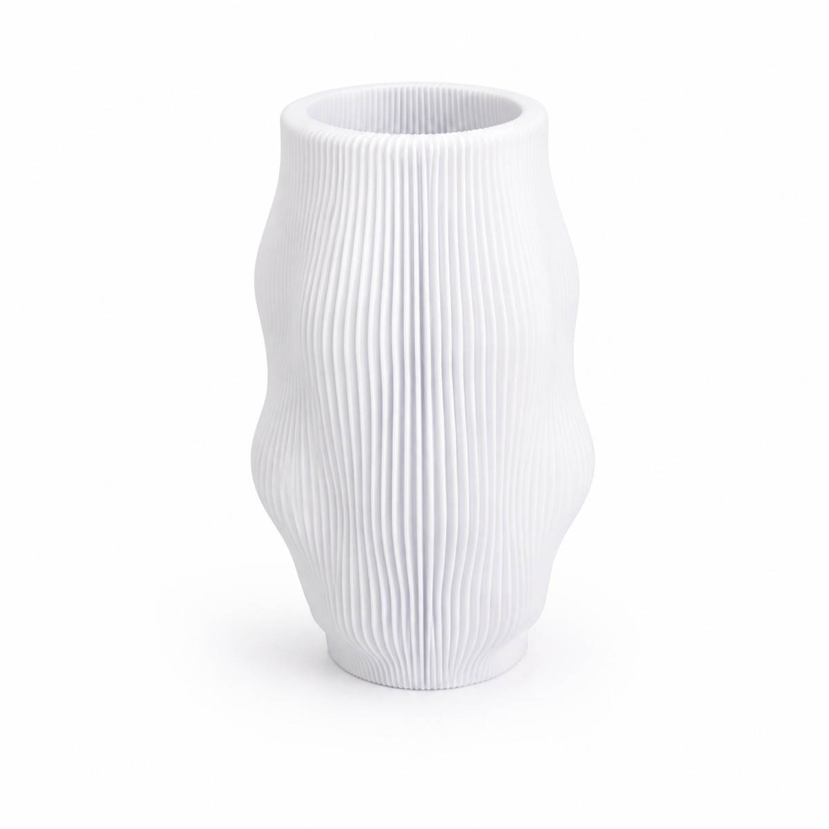 Wavy Ribbed Decorative Vase