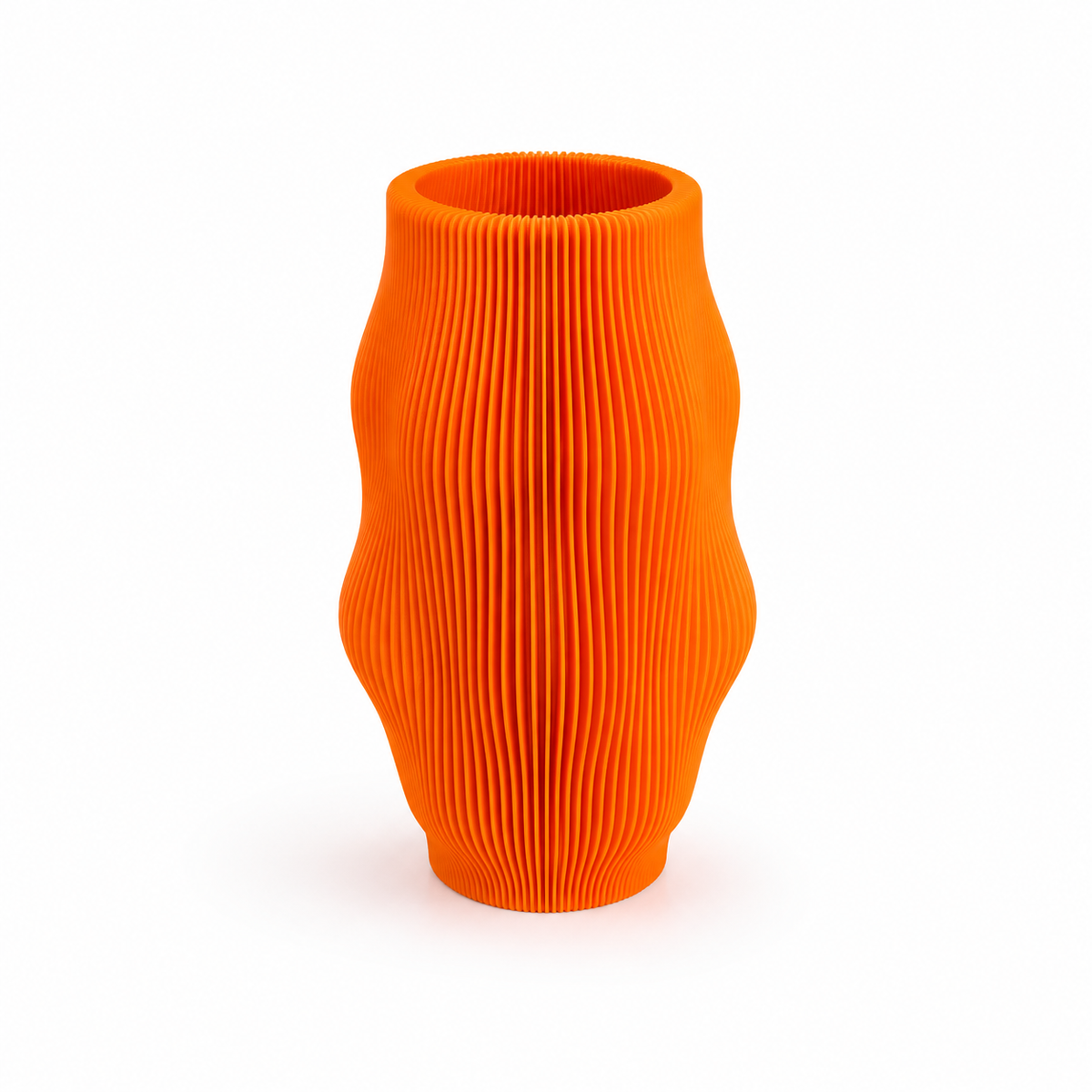 Wavy Ribbed Decorative Vase