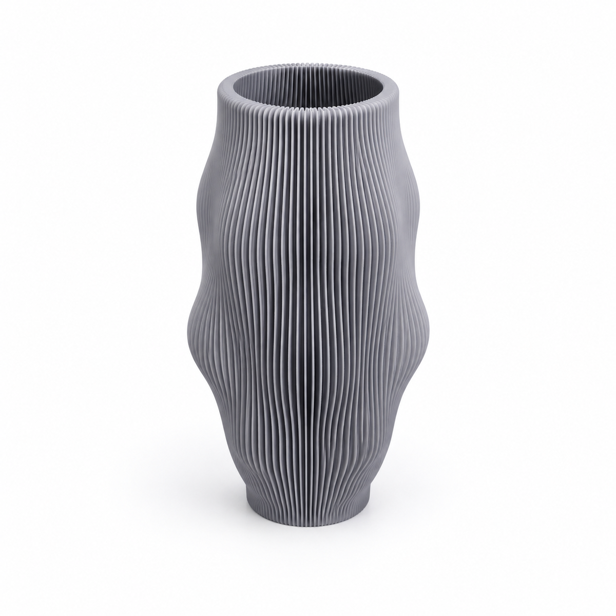 Wavy Ribbed Decorative Vase