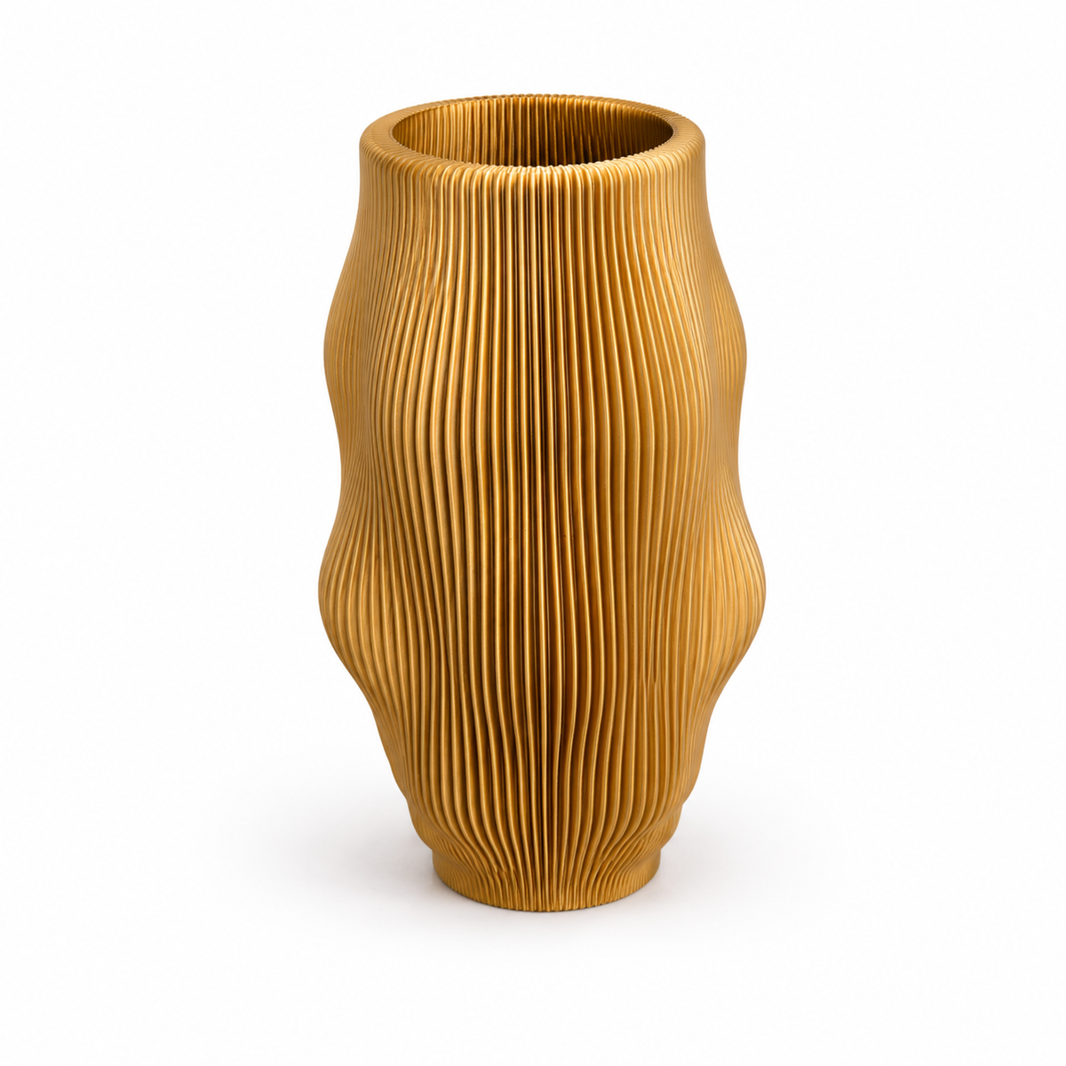 Wavy Ribbed Decorative Vase