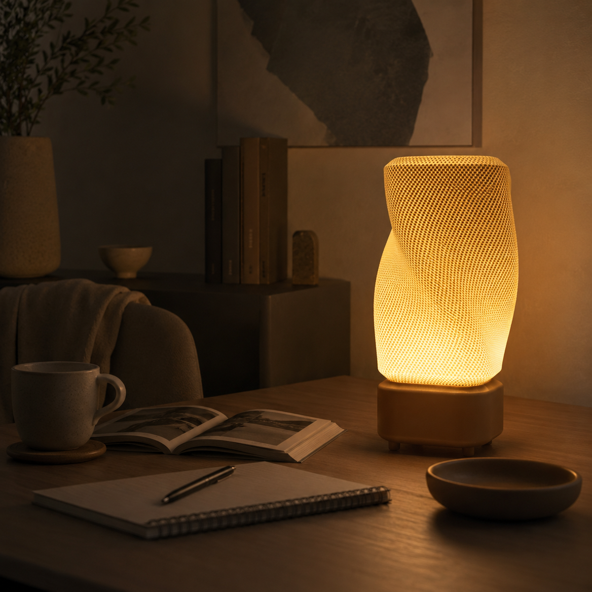 Twisted Textured Table Lamp
